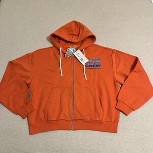 Snow Day Crew Orange Full Zip Hoodie Sweatshirt Mens Size L Saudi Arabia Graphic